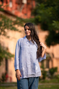 Women’s Doriya Cotton Striped Shirt – Light Blue